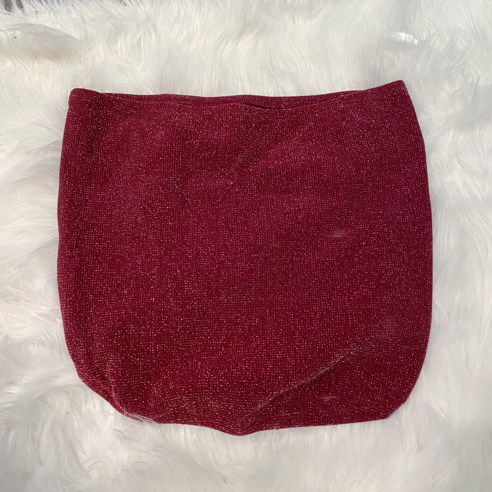 Maroon sparkle tube top
